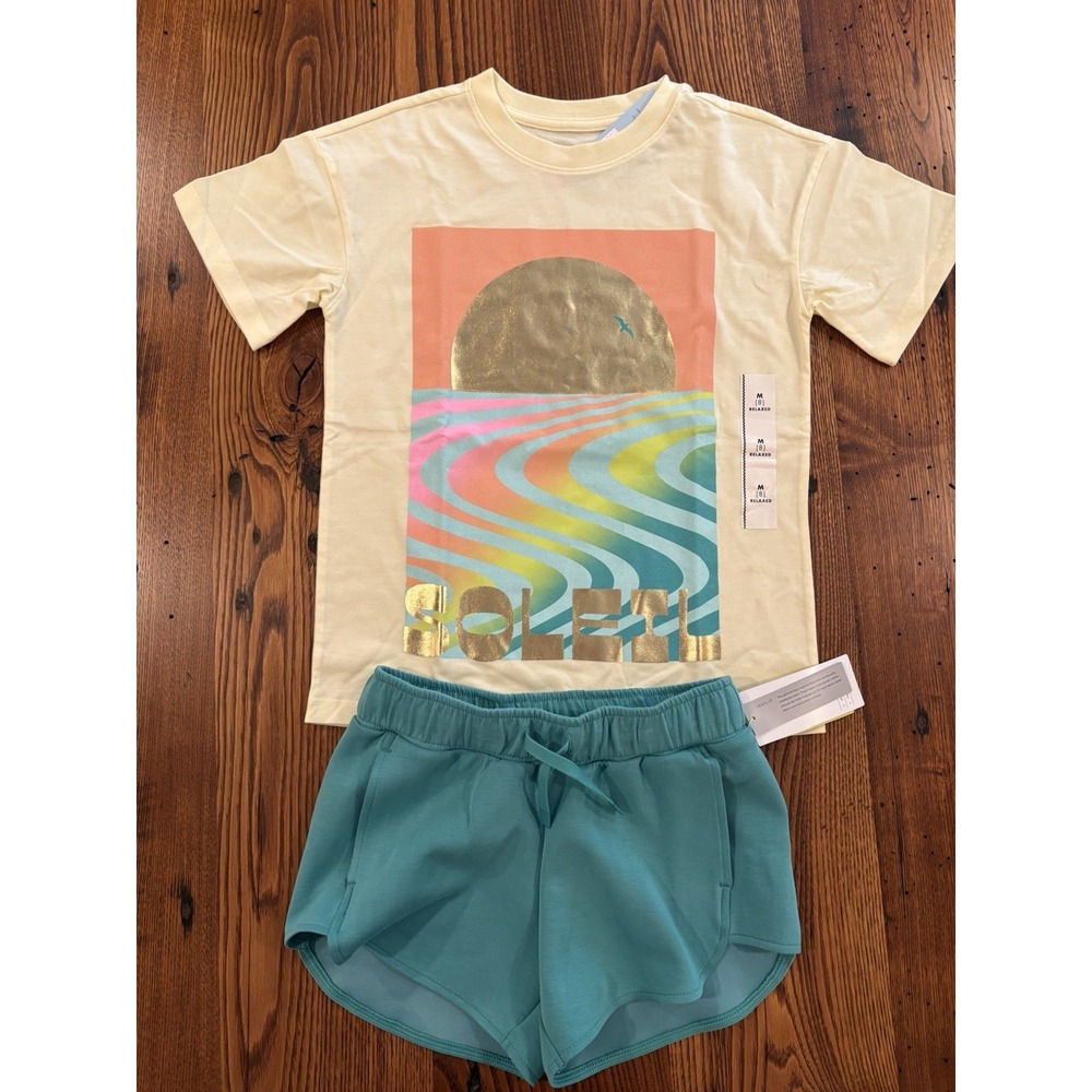 Girls Cat and Jack Shirt and  All in Motion Shorts M 8 NWT